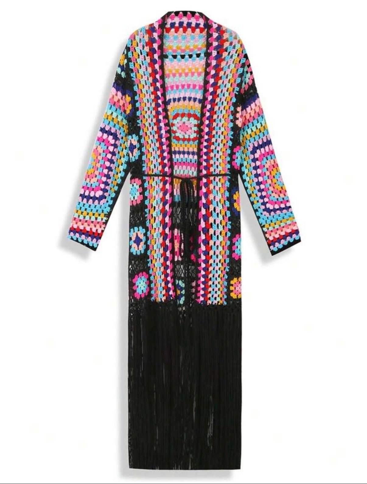 PRE-ORDER Long Fringed Crochet Dress