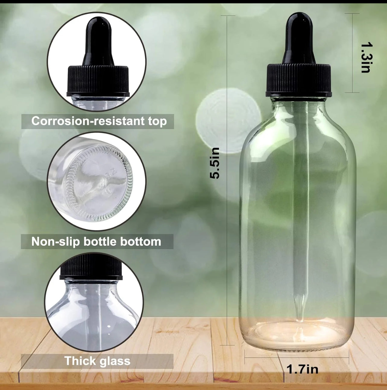 4 oz Clear Glass Bottles
