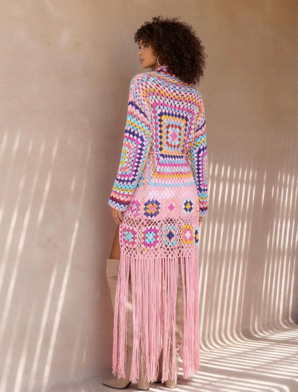 PRE-ORDER Long Fringed Crochet Dress